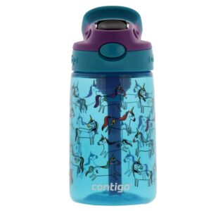 BOTELLA 414ML AZUL Y VIOLETA DISEÑO UNICORNIOS - CONTIGO