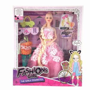 MUÑECA ARTICULADA CON TRENZA 30 CM Y ACCESORIOS