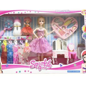 MUÑECA ARTICULADA 30 CM CON ACCESORIOS DE BELLEZA