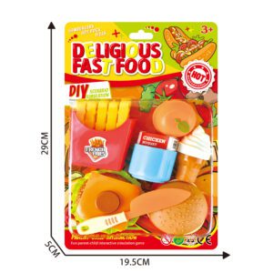 JUEGO DE COMIDA DE HAMBURGUESA CON VAJILLA