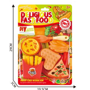 JUEGO DE COMIDA DE PIZZA Y PANCHO CON VAJILLA