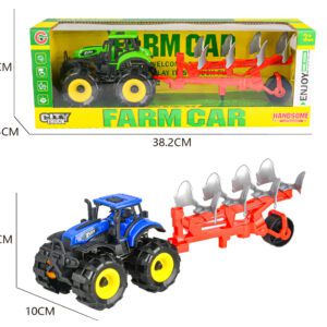 VEHICULO DE GRANJA CON REMOLQUE Y ARADO. 10 X 10 X 34