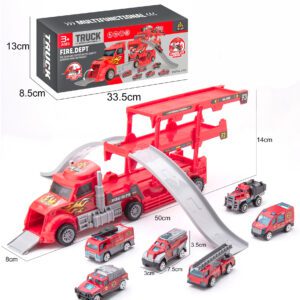 CAMION DE TRASLADO CON VEHICULOS DE BOMBEROS