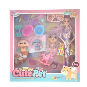 MUÑECA DE 15 CM CON MASCOTAS