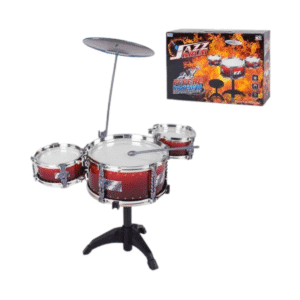 BATERIA 3 TAMBORES PLATILLOS Y BANCO EN CAJA IS93