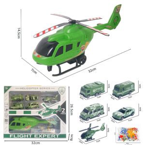 HELICOPTERO CON VEHICULOS MILITARES