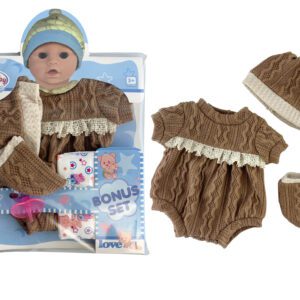 ROPA PARA BEBE  40 CM CON ACCESORIOS - MARRON