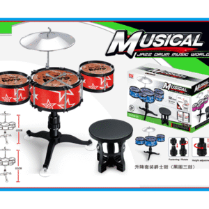 SET BATERÍA: 3 TAMBORES, PLATILLOS Y BANCO