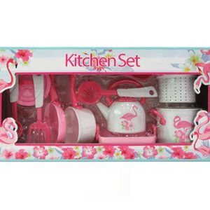 JUEGO DE COCINA ROSA EN CAJA VARIOS ACCESORIOS