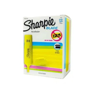 CAJA RESALTADOR PUNTA BISELADA AMARILLO X12