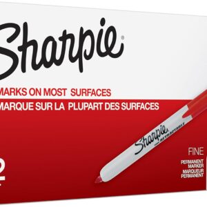 CAJA MARCADOR RETRACTIL PUNTA FINA ROJO X12