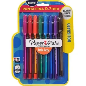 LAPICERA KILOMETRICO PUNTA FINA VARIOS COLORES - BLISTER X 8UN