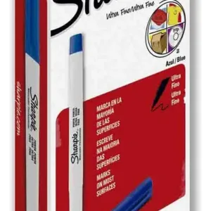 CAJA MARCADOR PERMANENTE ULTRA FINO AZUL X12