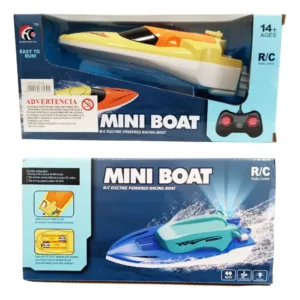 LANCHA A CONTROL REMOTO CON BATERIA Y LUZ.