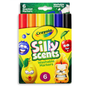 CAJA X6 MARCADORES LAVABLES C/AROMA PUNTA CHISEL