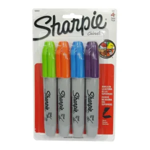 BLISTER MARCADOR PERMANENTE CHISEL PUNTA BISELADA COLORES FA