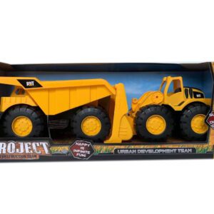 CAMION EXCAVADORA Y CAMION VOLCADORA EN CAJA